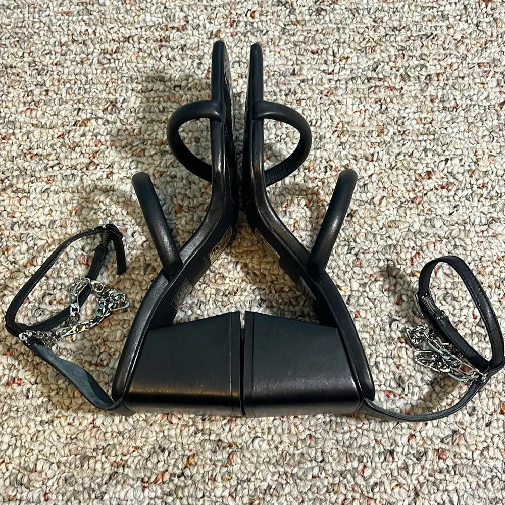 NEW Free People Parker Chain Heels in Black Size 8.5